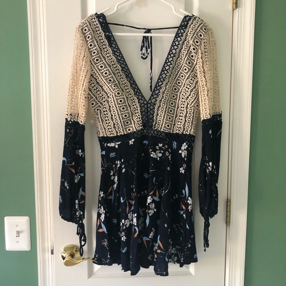 Hello Molly long sleeve open back dress